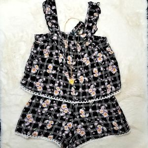 Xtraordinary Black Floral Romper Large